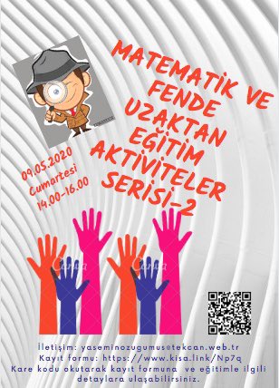 Yaseminzgm's tweet photo. Yoğun istek üzerine bu Cumartesi tekrarını yapıyoruz. 📚🔎 Matematik ve Fende uzaktan eğitim nasıl olur? İş birliği ile çalışmayı gerektiren bir #gems aktivitesi örneğiyle çalışacağız. Eğitim ile ilgili tüm detaylara formdan ulaşabilirsiniz. +
#onlinemeslekieğitim #egt #gems https://t.co/rku7o5mCez