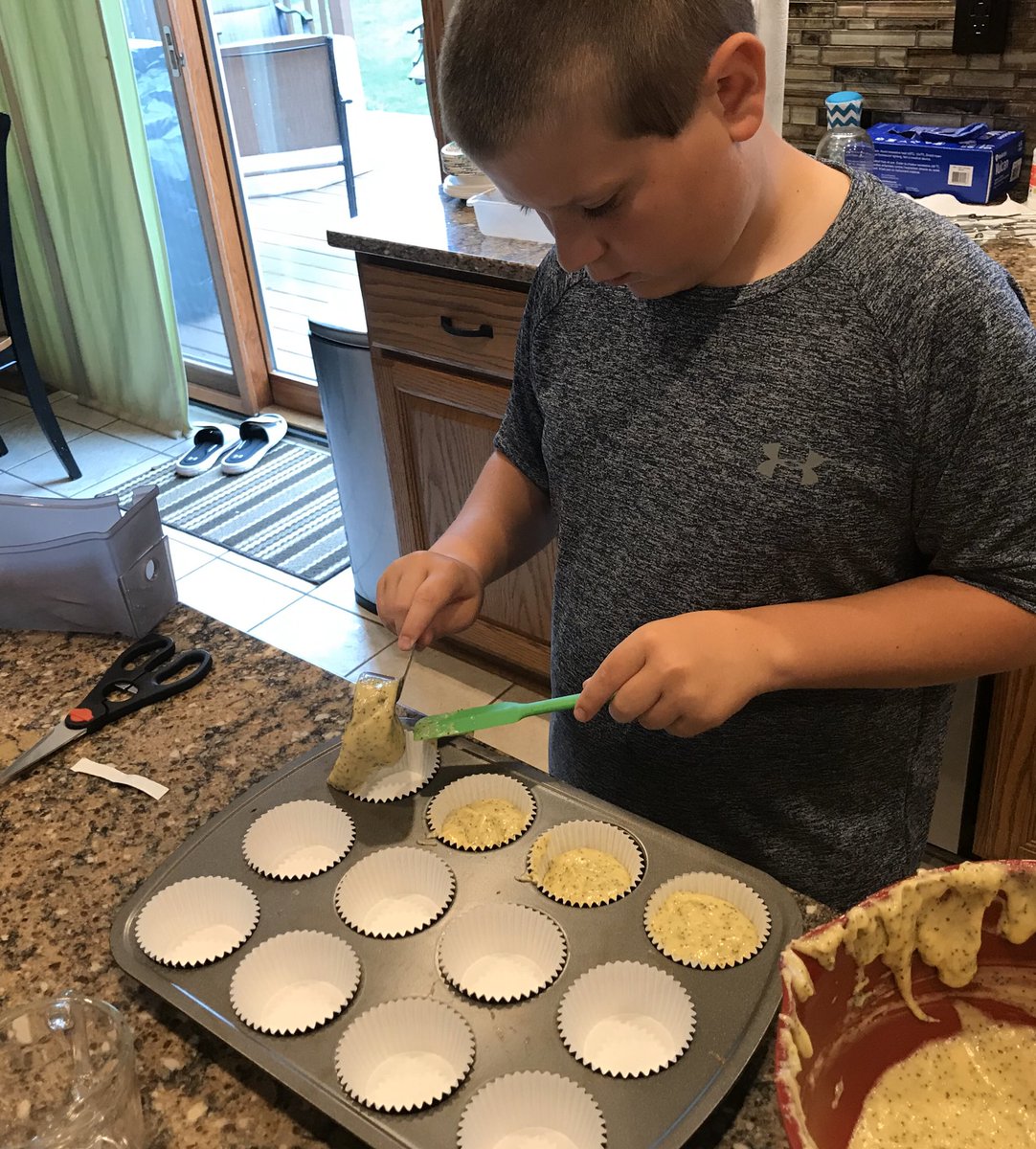 jessrichter_cpa's tweet photo. My “coworker” has taken up cooking while we are in #wfh mode. Cinnamon rolls, crescent rolls, pasta, homemade pizza and today he made muffins. The other “coworker” is enjoying being the taste tester #homeschool #BKDRemote https://t.co/KGEjb0De0H