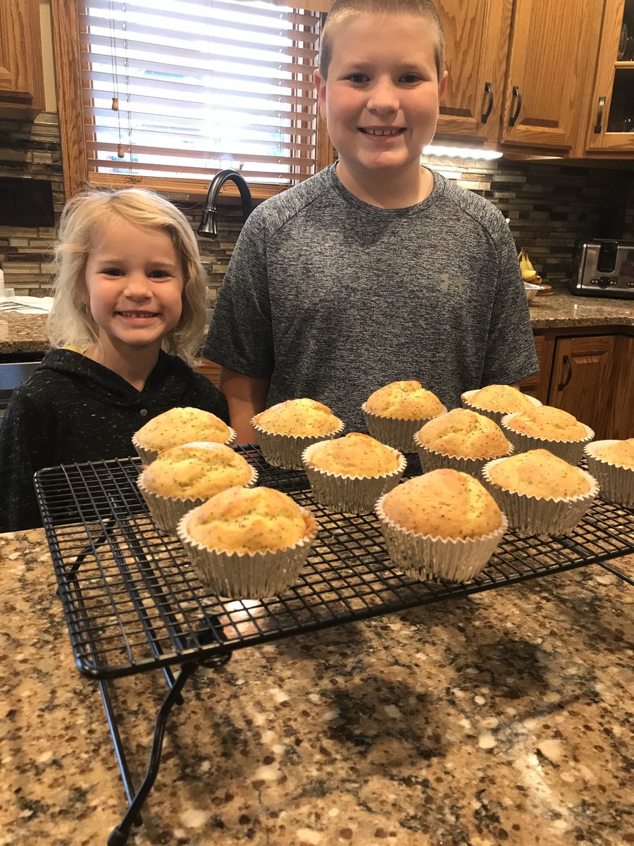 jessrichter_cpa's tweet photo. My “coworker” has taken up cooking while we are in #wfh mode. Cinnamon rolls, crescent rolls, pasta, homemade pizza and today he made muffins. The other “coworker” is enjoying being the taste tester #homeschool #BKDRemote https://t.co/KGEjb0De0H