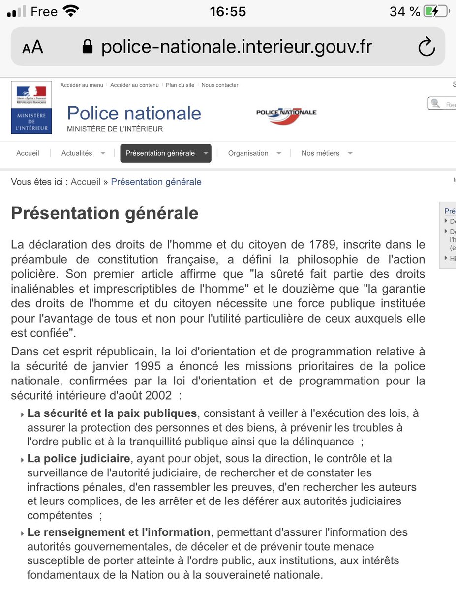 La  #police française est Républicaine et assure la sécurité des personnes, des biens et des institutions!