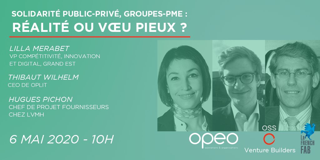 OPEOConseil's tweet photo. Solidarité public-privé, groupes-PME : réalité ou vœu pieux ?

Rdv ce mercredi aux #DémoDays2, avec @MerabetLilla,de la @regiongrandest ,@ThibaultWilhelm d'OPLIT et Hugues Pichon, de @LVMH  ! 

@LaFrenchFab 

👉 Pour vous inscrire : https://t.co/cnGSLPhimY

#industrielsengagés https://t.co/APCIdQBRFV