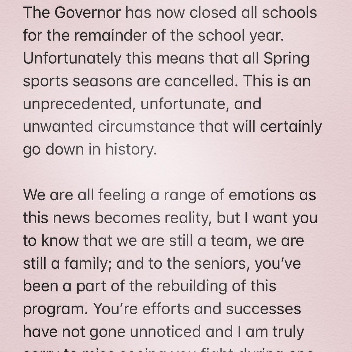 LVGLAX1's tweet photo. Heartbroken that our 2020 season is cancelled, but thankful that our safety is a priority. 
.
Be ready for some serious Senior LOVE coming in a few days!! ❤️🥍
#lvglax #girlslacrosse #springsports #lacrosse #lacrosseseason https://t.co/wbedfxr02j