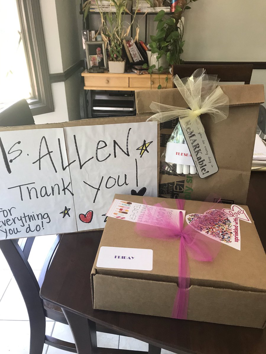 KAllenKinder's tweet photo. @ARES_HCS Mrs. Barney and @OlenkaGolden make us feel loved and supported everyday.... but they sure did start Teacher Appreciation Week off with an exceptional start. I’m so grateful for my jaguar family! https://t.co/lMcrQCGTpX