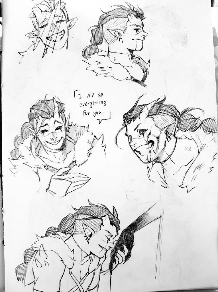 some sketches of him featuring said king, who belongs to @AaronMcFocks ? 