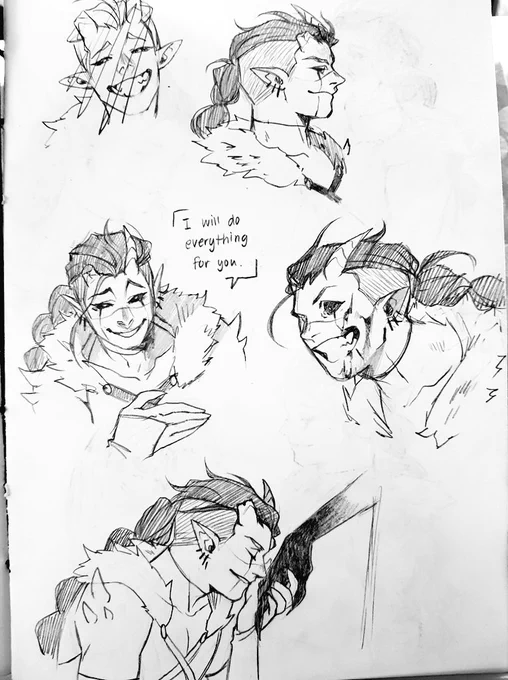 some sketches of him featuring said king, who belongs to @AaronMcFocks ? 