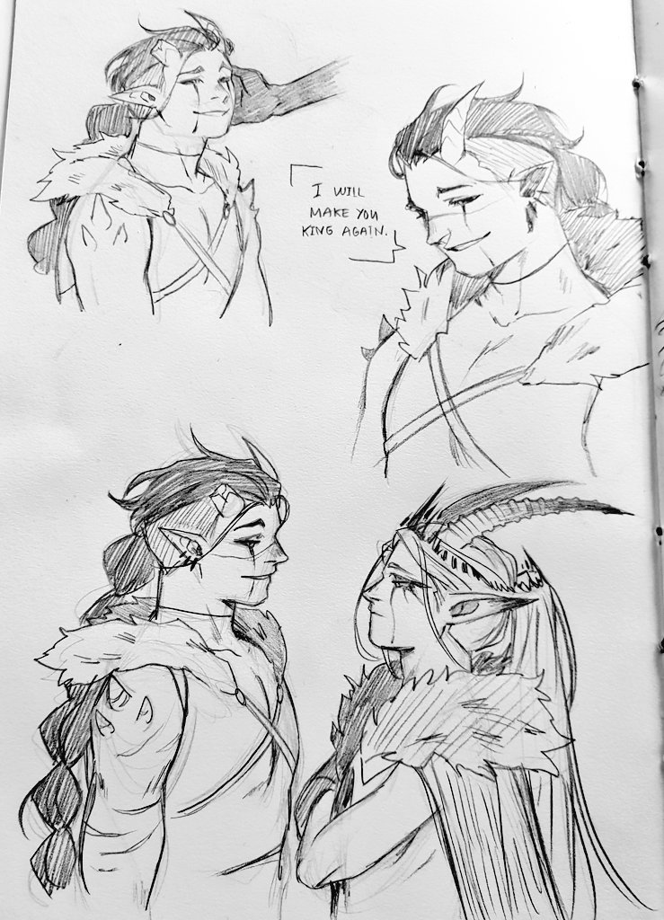 some sketches of him featuring said king, who belongs to @AaronMcFocks ? 