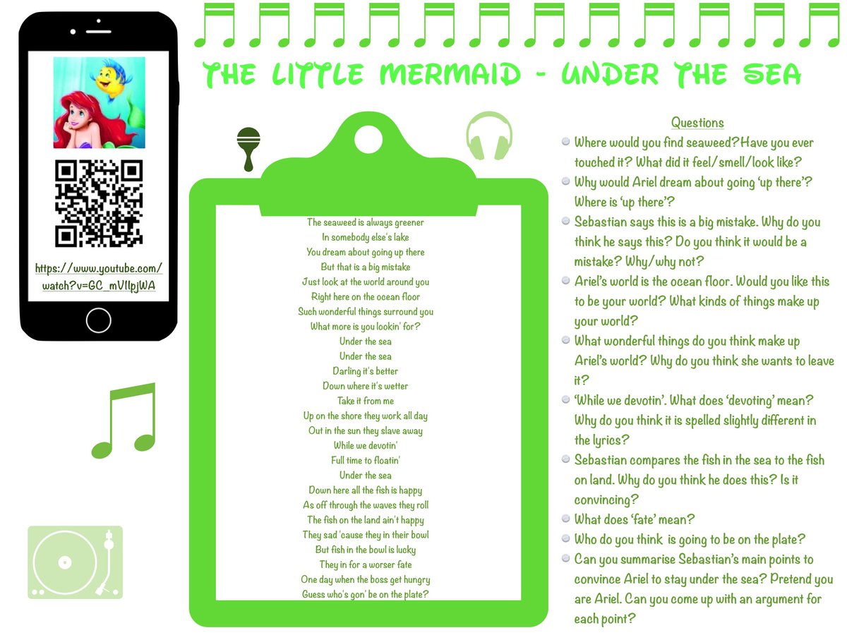 MissLMacDonald's tweet photo. Anyone else slightly obsessed with Disney+ ?😍 I’ve been watching all of the classics&amp;made some Disney songs comprehension task cards! The QR Code&amp;URL links to the song &amp; there are different questions accompanying each one! Links to download underneath! #GCCkeepsafekeeplearning https://t.co/Jkkm61kc85