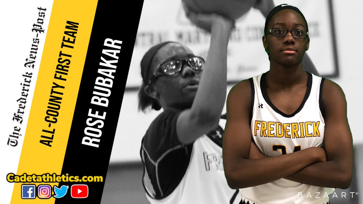 Congratulations to <a href="/CadetsFGB/">Frederick Girls Basketball</a> Junior Rose Bubakar, Frederick News Post Girls Basketball All-County First Team