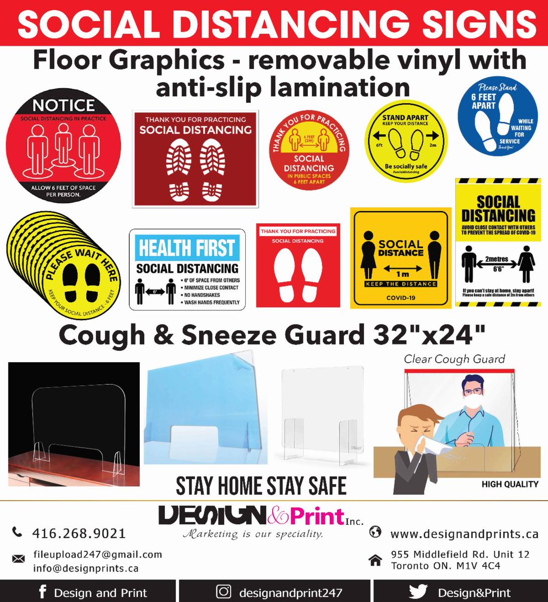Covid19 Cough and sneeze guard and floor graphics conta.cc/3aZ3Im9