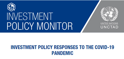 UNCTAD's tweet photo. Just published: A special issue of @UNCTAD's Investment Policy Monitor analyzes the latest trends in national and international investment policies in response to the #COVID19 crisis, which is expected to slash global FDI flows by up to 40% this year. https://t.co/cp0GPcLQUo https://t.co/7UTFGJOyIV