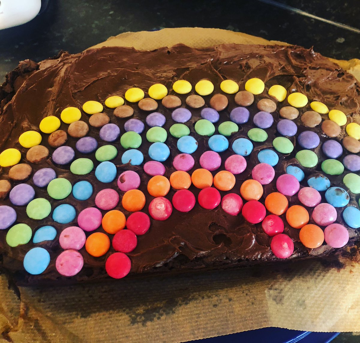 JadeRaithatha's tweet photo. Chocolate Brownie with a little 🌈 twist @hummingbbakery #NHSheroes https://t.co/crBckUiRqv