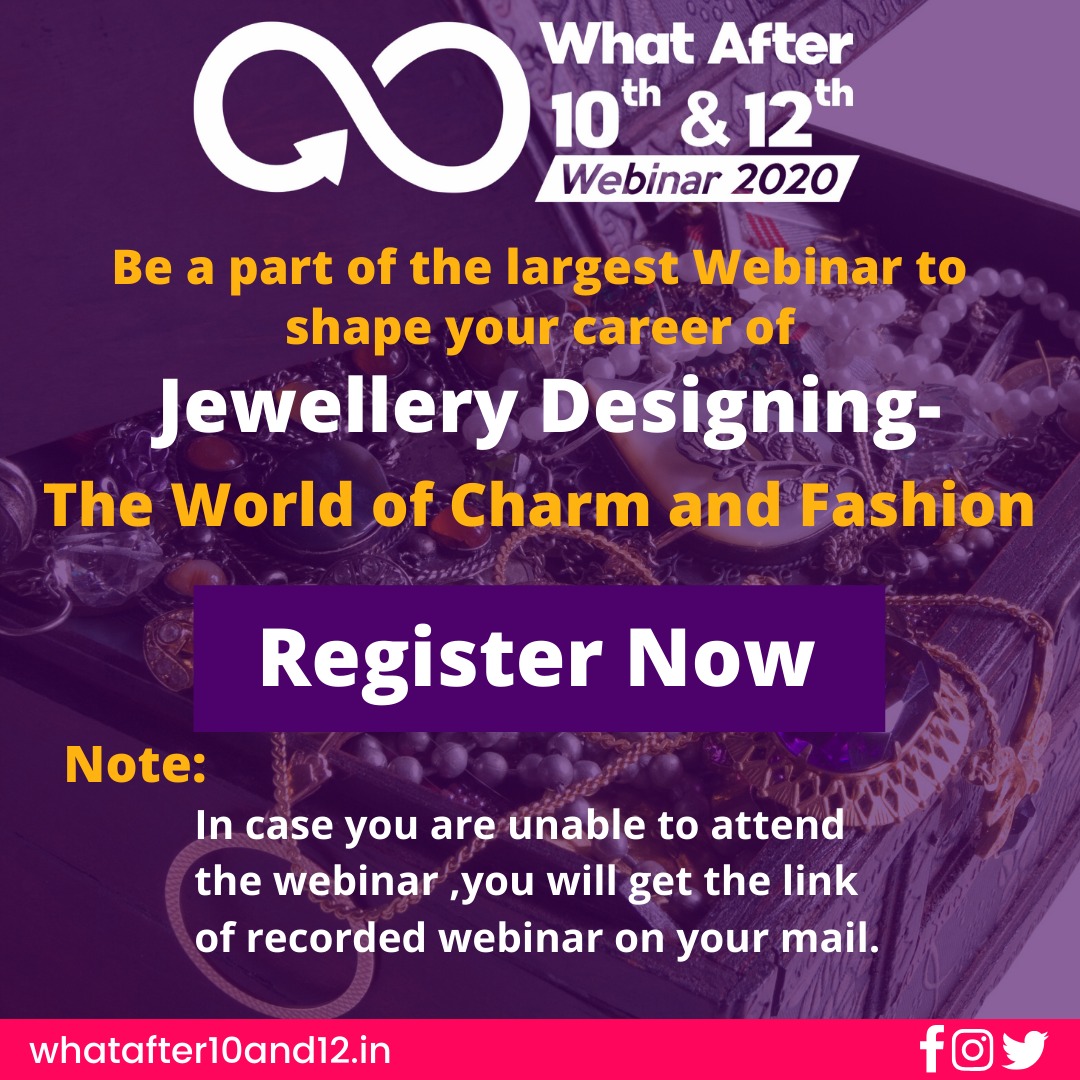 Hurry up guys!Get a guidance for heading to a Career in Jewellery Designing!Book your seat now and Dm us to know more.
#mediapur #padhaoo #whatafter10thand12th #webinar #sponsorship #photography #counselling #registernow #booknow #bookyourseat #jewellerydesigning #explorepage