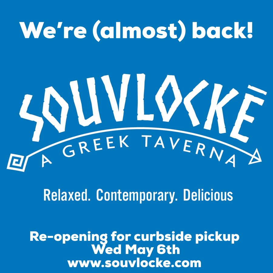 souvlocke's tweet photo. Same Owners, Same Locke Street Location, Now To Go! 
We can’t let 8 months of road construction &amp; a pandemic stop us. 
We’re back with the same delicious food you loved, now with an updated takeout menu &amp; curbside pickup.
We are re-opening this Wed but you can pre-order now. https://t.co/xPYallQzpS
