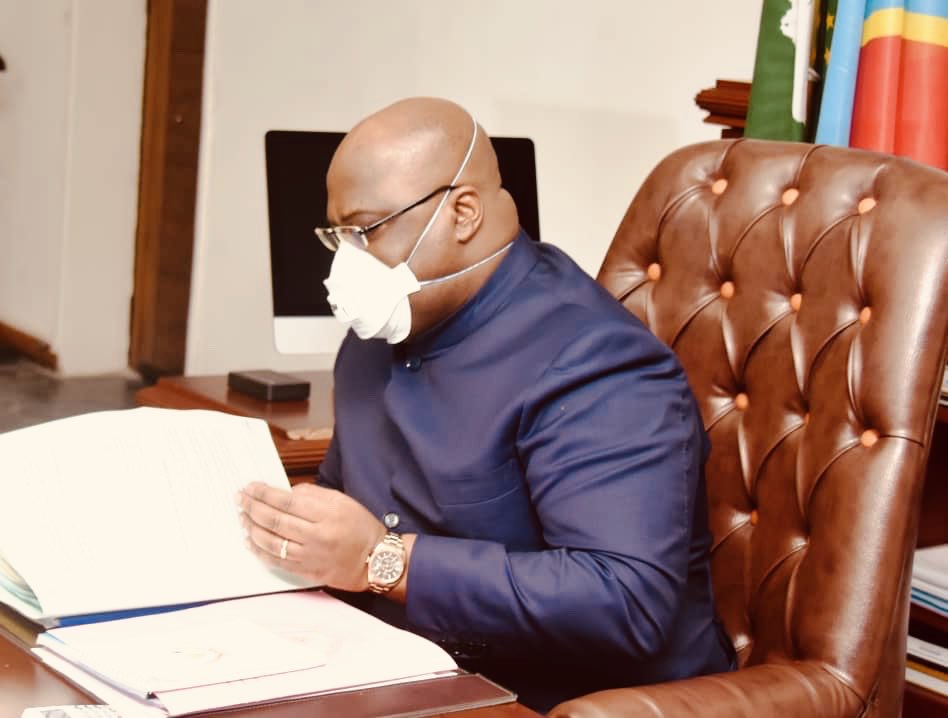 Presidence_RDC's tweet photo. #RDC 04.05.20| #Kinshasa #CiteUA Le Chef de l’État préside par visioconférence la 29ème réunion du Conseil des Ministres. https://t.co/fTvcNjDWpA