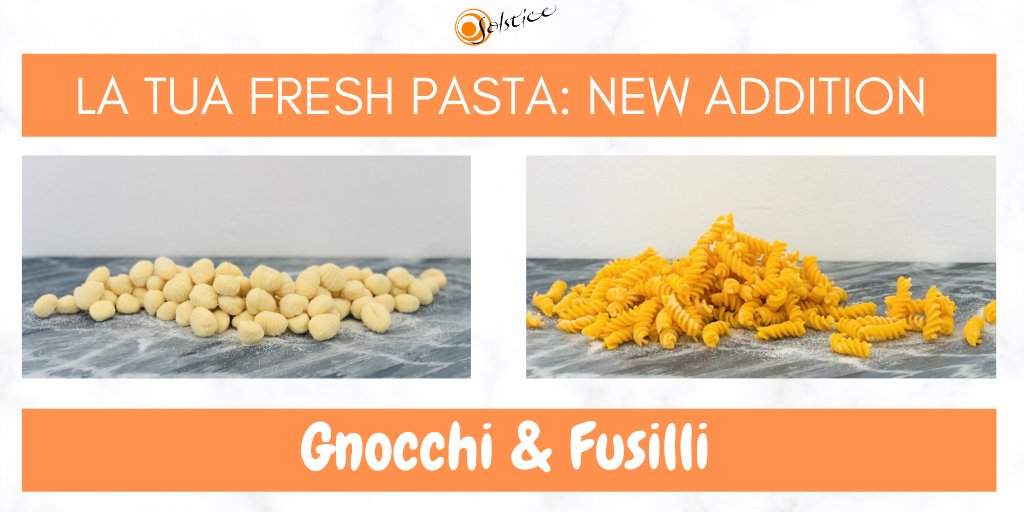 SolsticeFood's tweet photo. New addition to our range of La Tua Fresh Pasta: Gnocchi &amp; Fusilli 🍝🧡 Check them out in our website: https://t.co/rnWW03oGhq 🚚 

#solsticefood #solsticeathome #greengrocer #homedelivery #freshproduce #latuapasta #wimbledon #london #southlondon #londonsupplier #localsupplier https://t.co/tPbMraly9e