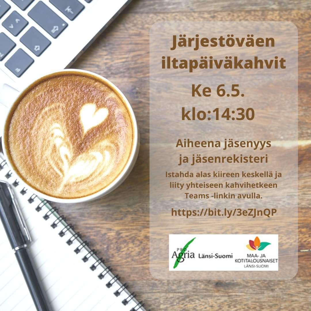 annakari_anna's tweet photo. @maija_willman ja järjestöväen iltapäiväkahvit nyt keskiviikkona klo 14.30. Tule mukaan! @ProAgria @maajakotitalous https://t.co/kCveQgxNYz