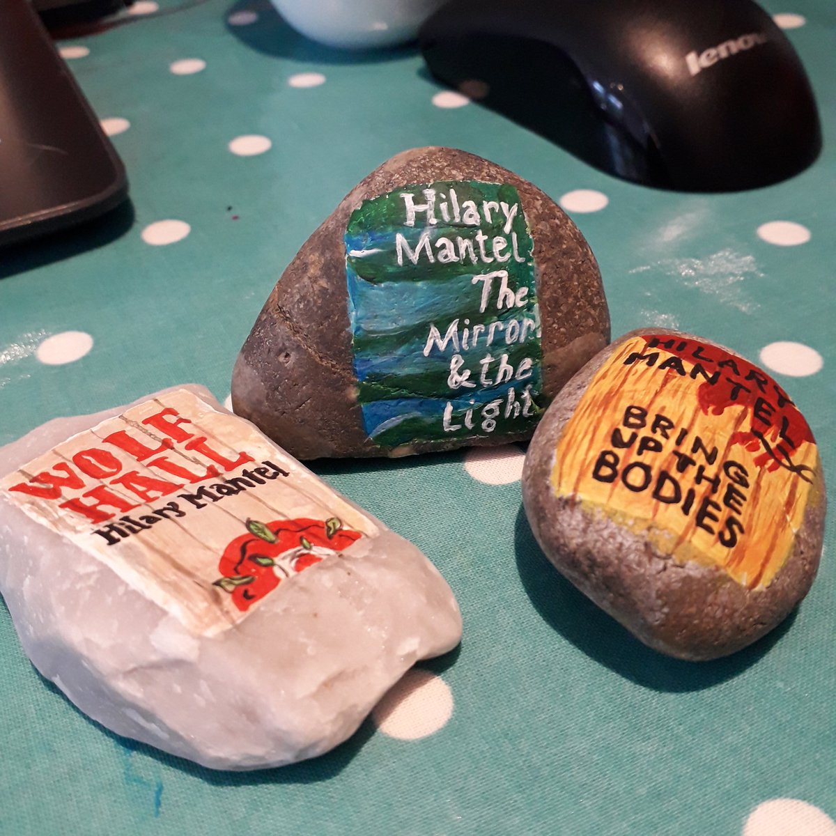 And here's a Hilary Mantel trilogy, on rocks.  @4thEstateBooks