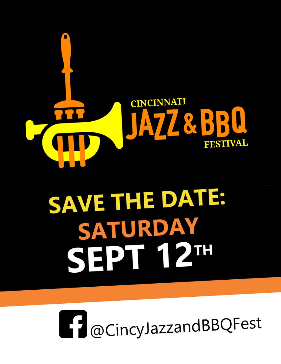 Cin. Jazz & BBQ Fest (@cincyjazzbbq) on Twitter photo The Cincinnati Jazz & BBQ Festival has been officially moved to Sept. 12, the same day as the Madisonville 5K.  And if we can't gather in groups in September, we'll flip to the B Side and bring the Fest to you. #CincyJazzBBQ #Madisonville #MadisonvilleOH #Cincinnati #Jazz #BBQ The Cincinnati Jazz & BBQ Festival has been officially moved to Sept. 12, the same day as the Madisonville 5K.  And if we can't gather in groups in September, we'll flip to the B Side and bring the Fest to you. #CincyJazzBBQ #Madisonville #MadisonvilleOH #Cincinnati #Jazz #BBQ