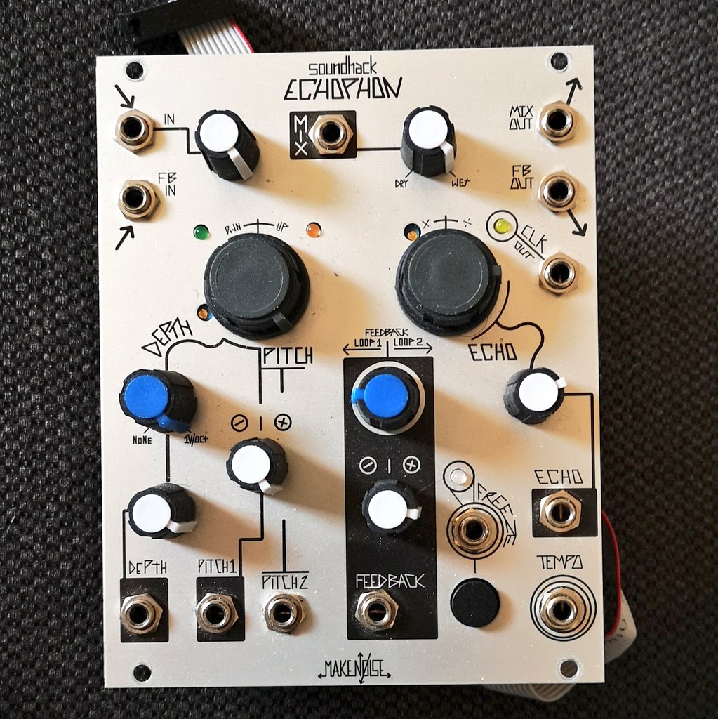 julienbayle's tweet photo. And still available, this @makenoisemusic gem from my studio directly, #echophon magic delay pitshifter echoes from never land to whatever. Shopping from #France. Europe easier. 
#modular #eurorack #delay #secondhand https://t.co/Sf2yo3BcUw