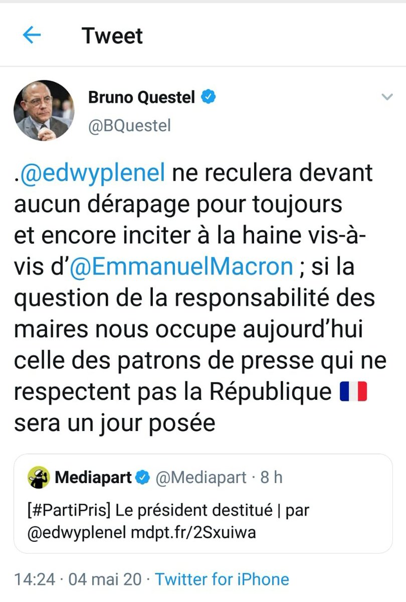 TimourVEYRI's tweet photo. Qu'un député de l'#Eure, membre de la majorité présidentielle et vice-président de son groupe appelle publiquement à "s'occuper" de certains "patrons de #presse" doit nous inquiéter toutes et tous. https://t.co/8hURteqq3j
