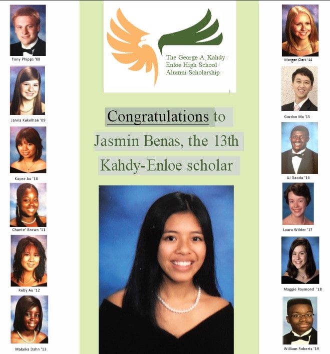 EnloeStdntSrvcs's tweet photo. Congratulations! Senior Jasmin Benas is this year's recipient of the George A. Kahdy Enloe High School Alumni Scholarship. Jasmin will put her scholarship to use as she takes part in the C-STEP collaborative initiative of Wake Tech Community College and UNC-Chapel Hill. https://t.co/NFAW7rRISN
