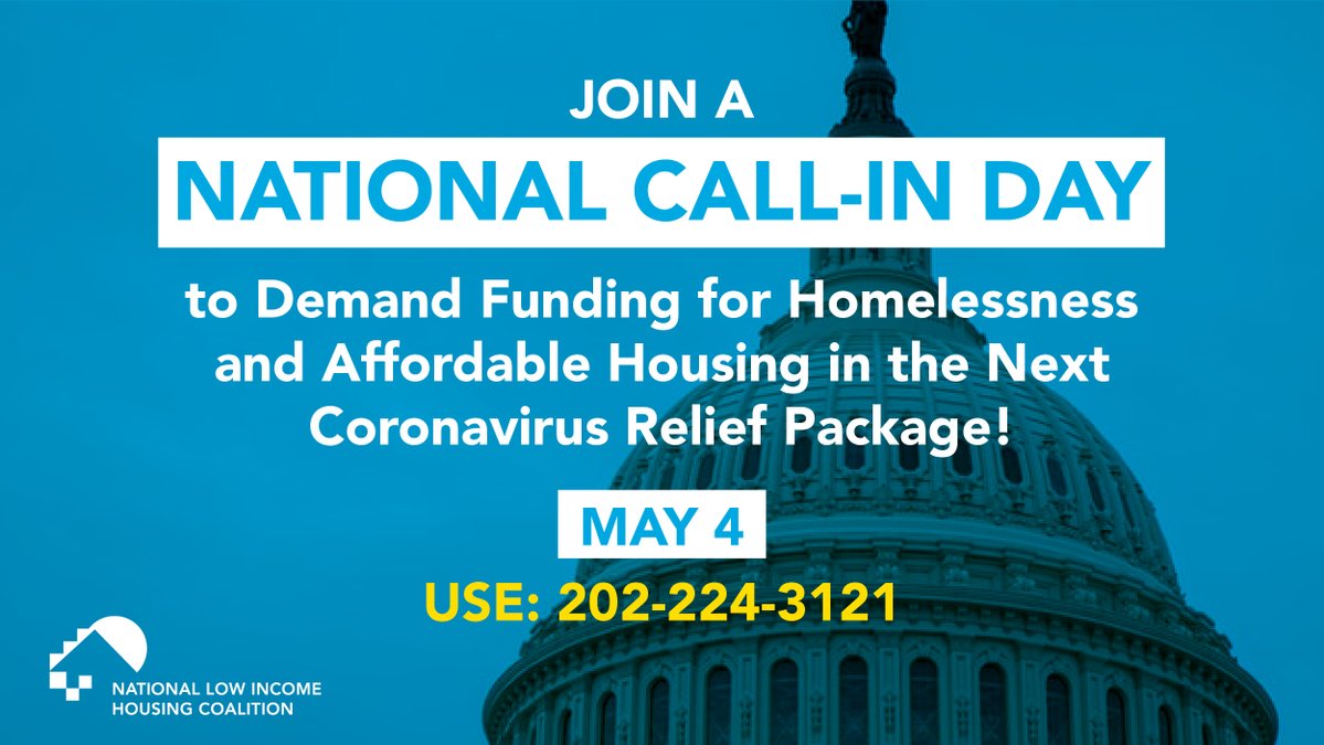 Please join us and our national partners at <a href="/NLIHC/">National Low Income Housing Coalition</a> today for a National Call-In Day demanding funding for deeply affordable housing in the next Coronavirus Relief Package.
mailchi.mp/nlihc.org/cta_…