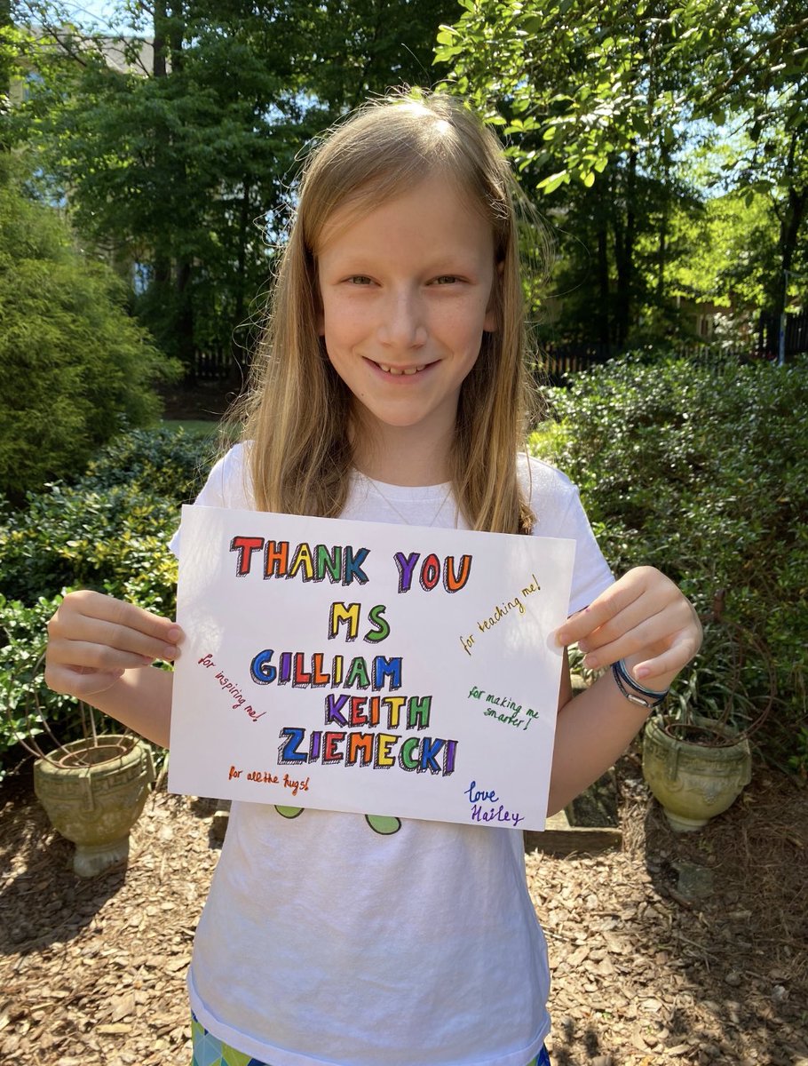 CarmelColts's tweet image. Hailey thanks her teachers with a very colorful sign #CarmelLife