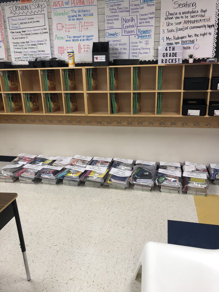 L_Rod1127's tweet photo. Student Belongings packed and ready to be sent home. It breaks my heart to have to end the year this way. @NISD @NISDFranklinES https://t.co/zMSuGMeLlC