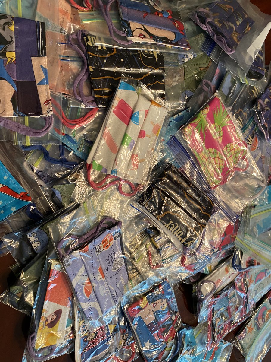 bces_pta's tweet photo. We would like to say a special THANK YOU to Liz Frost who sewed 80 face masks to help keep our teachers safe!  These were one of the things delivered to our @BrierCreekES staff yesterday. @EFrost813 #WeAreBrierCreek https://t.co/4sFO6SxeQp