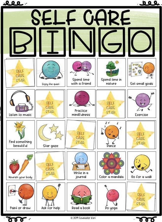 Soaring to Success (@rocket_tateam) on Twitter photo Hello Rockets!
Self Care helps to keep our minds healthy. Here is some self care Bingo for you to enjoy! Have fun with your bingo dabbers and don’t forget to let us know if you have a Bingo! #WELLinPEEL <a href="/RidgeviewPS/">Ridgeview P.S.</a> <a href="/PeelSchools/">Peel District School Board</a> Hello Rockets!
Self Care helps to keep our minds healthy. Here is some self care Bingo for you to enjoy! Have fun with your bingo dabbers and don’t forget to let us know if you have a Bingo! #WELLinPEEL <a href="/RidgeviewPS/">Ridgeview P.S.</a> <a href="/PeelSchools/">Peel District School Board</a>