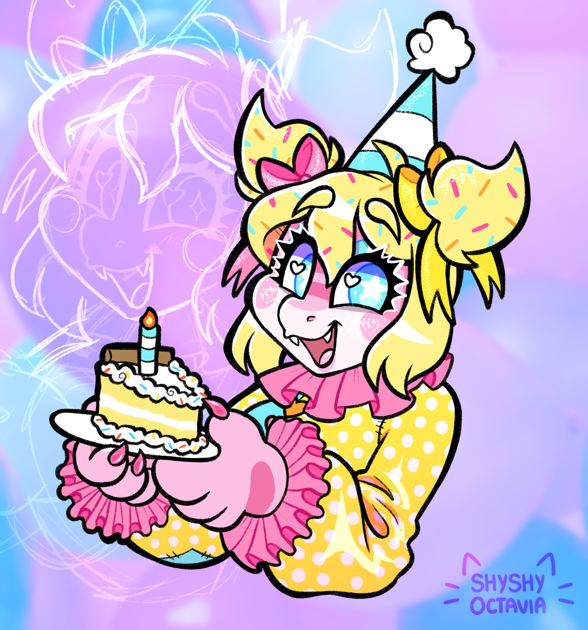 ✨🧁 cupcake 🧁✨ 🔜 MFC '24 on X: she bought u a slice of da beeday cake.....  say Thank You Pink Sprinkle Partycore Princess 🎂⭐ #partycore #birthdaycore  #clowncore #shark #furry t.cooiXERHkkV7  X