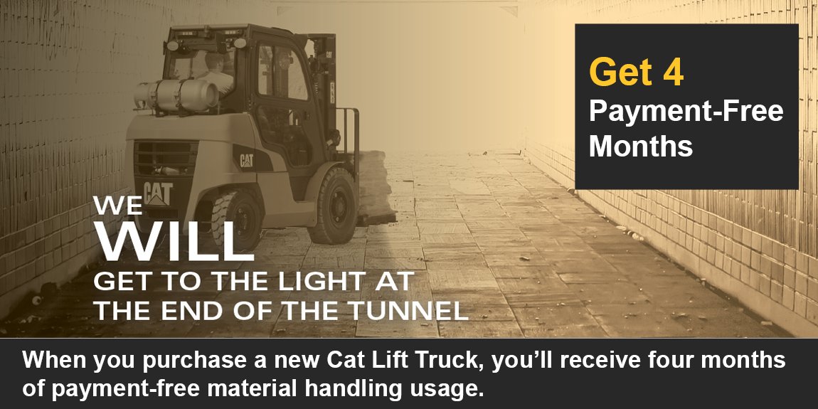 Towlift's tweet photo. Does your business need an extra forklift but also extra cash? You can get a new Cat Lift Truck or Mitsubishi Forklift and make no payments for four months. Learn more.  #forklifts https://t.co/zlK5MRX3Pu https://t.co/U2EHooXOtC