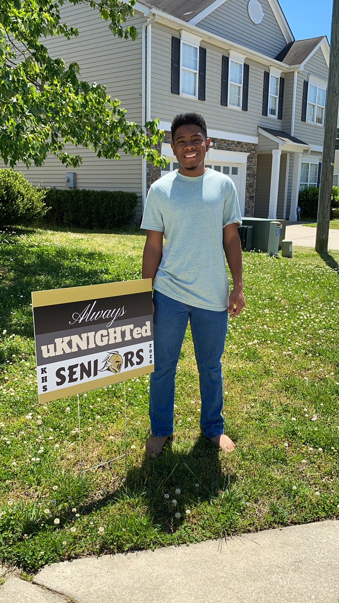 OMG! My son’s school just surprised him with a parade and yard sign! What a perfect day for it! Knightdale High School of Collaborative Design, we appreciate you!! Our Senior, William White III! Go, Tre!
#Senior2020
#OurSon
#MyBaby
#KHSCD
#GoKnights