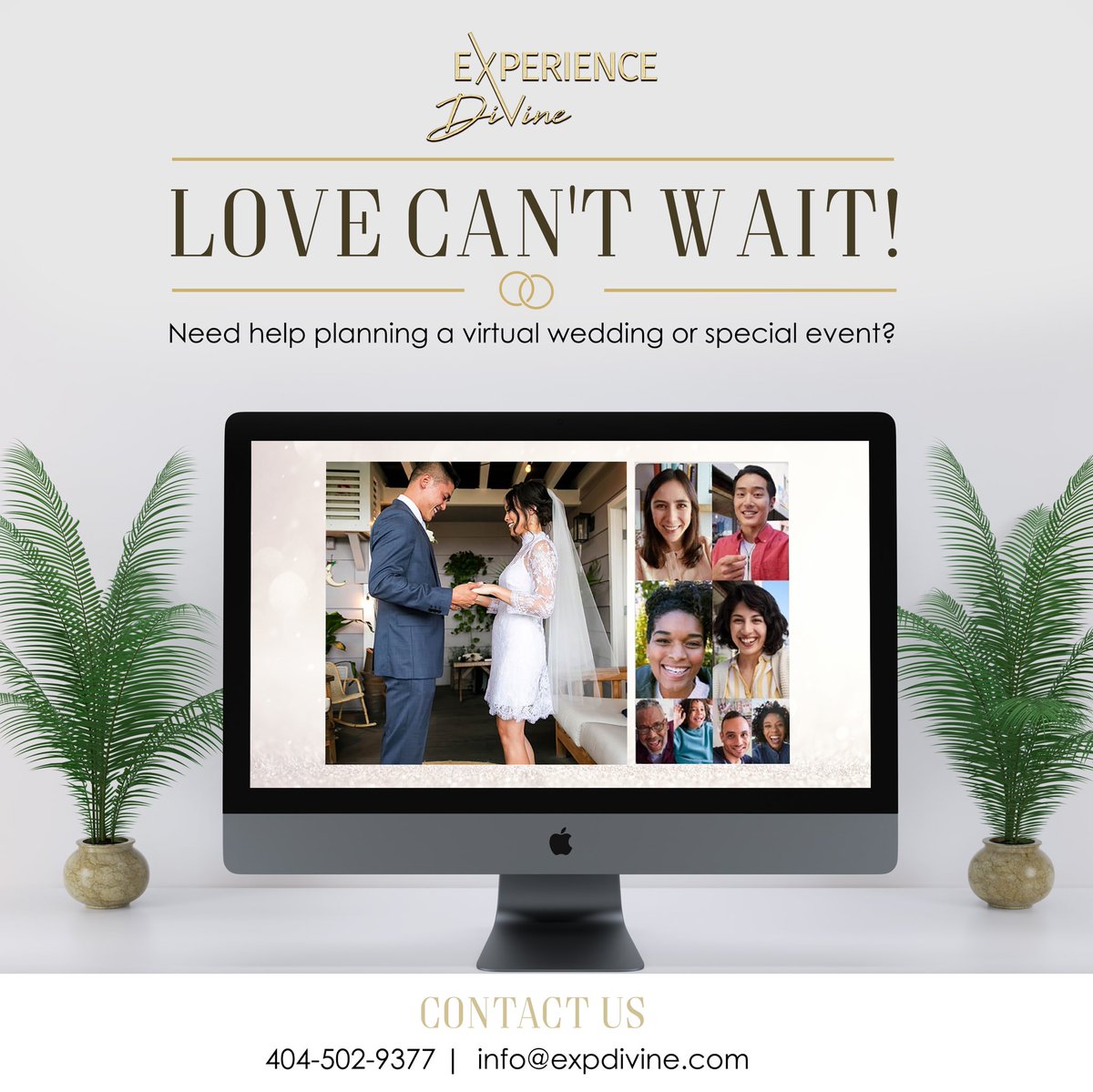 Rolling with the punches! #entepreneurlife #NewAd for @expdivine - Thanks @danielleqj18 @championdreams 

Wedding plans changing due to the pandemic? Have a virtual wedding/event!

We can help you organize, plan and decorate for your big day! Your wedding can still be beautiful!