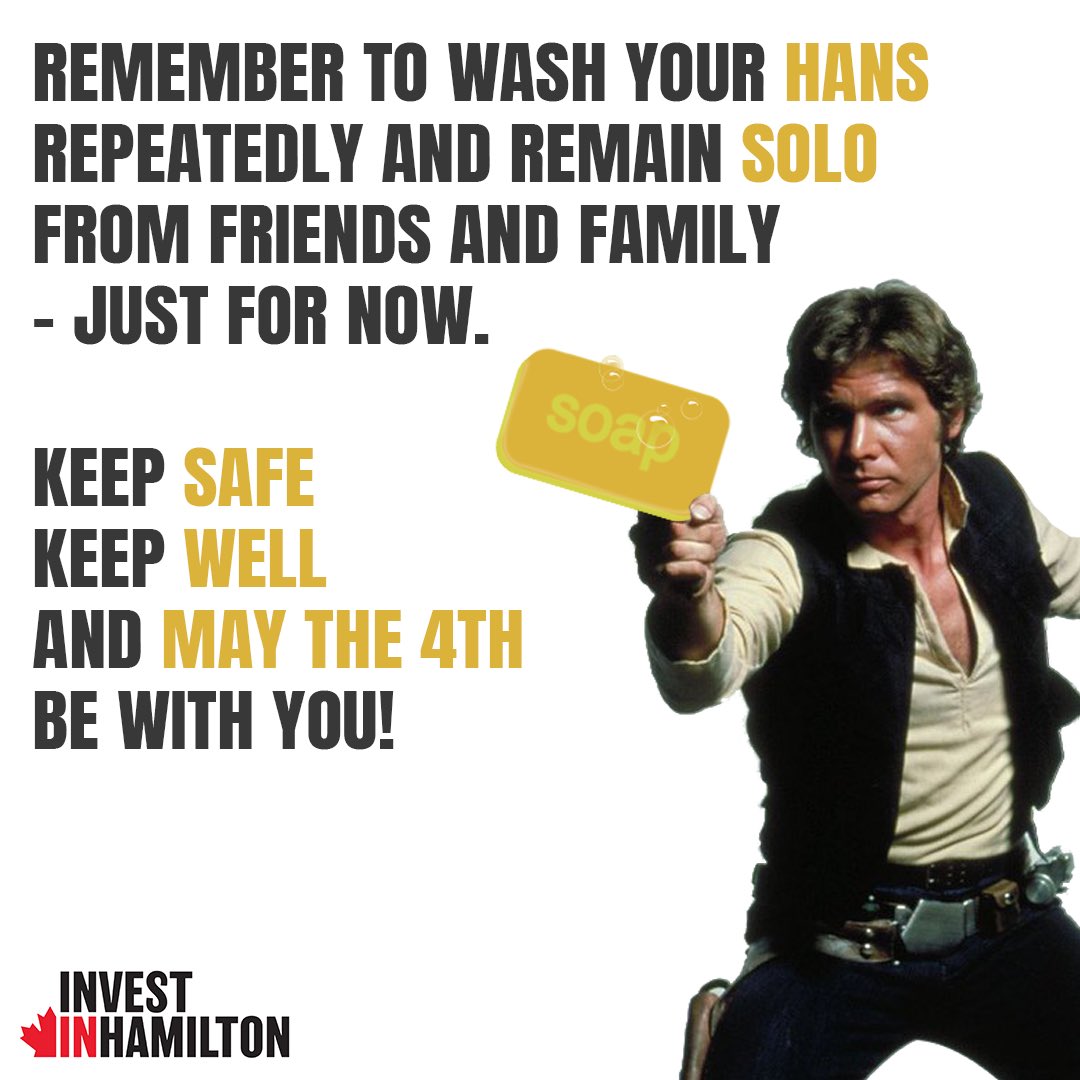 hamiltonecdev's tweet photo. And now, a friendly #Covid19 reminder! 

#hamont #StarWarsDay #MayThe4thBeWithYou #canada https://t.co/MD22dkjE4V