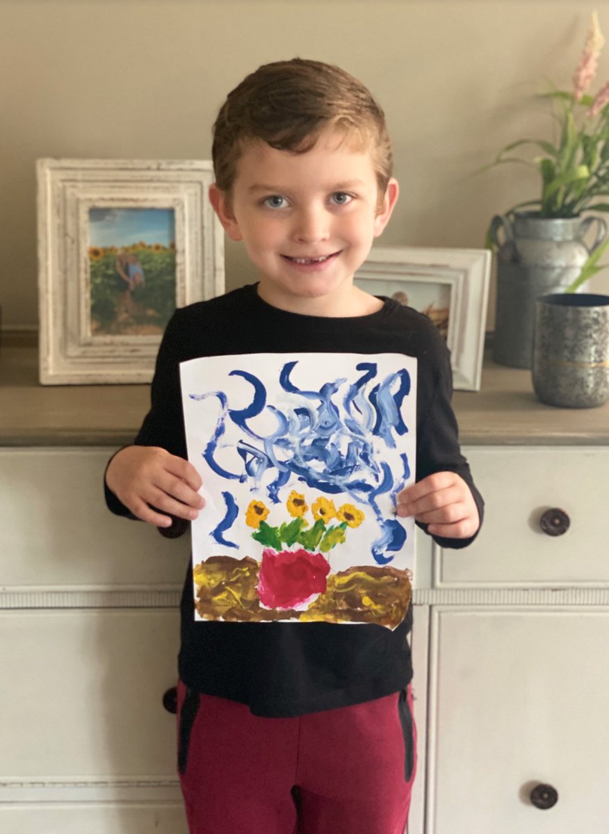 SperaMrs's tweet photo. Fantastic Vincent van Gogh sunflowers made by K-2 students https://t.co/COU7KV4pI5