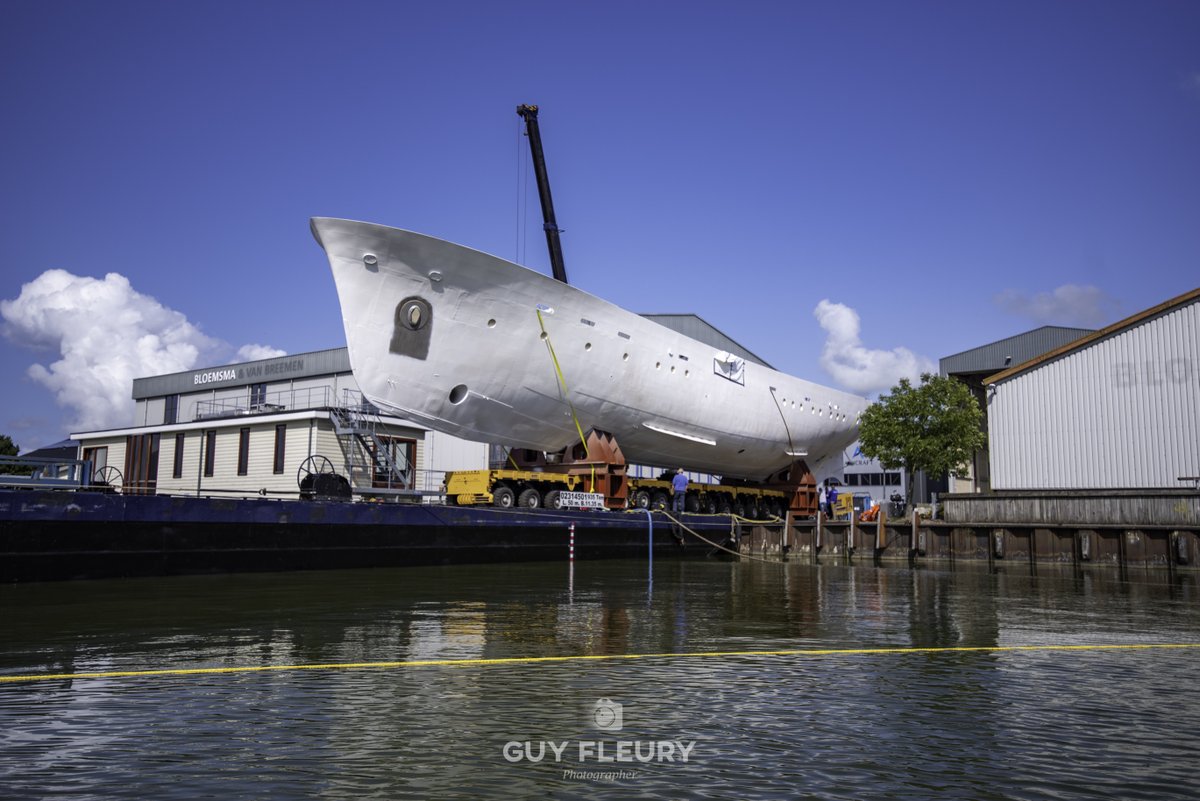 Dutchyachting's tweet photo. The 42.06m/ 137’1” #Istros, designed and delivered by #AmsterdamShipyard Ltd. G. #deVriesLentsch Jr. in 1954, entered the shed in #Makkum on August the 20th of last year and was #relaunched after an extensive #refit today. Photos: GuyFleury Photography. https://t.co/TfuwtsvoUf https://t.co/DPLMrFZdwu