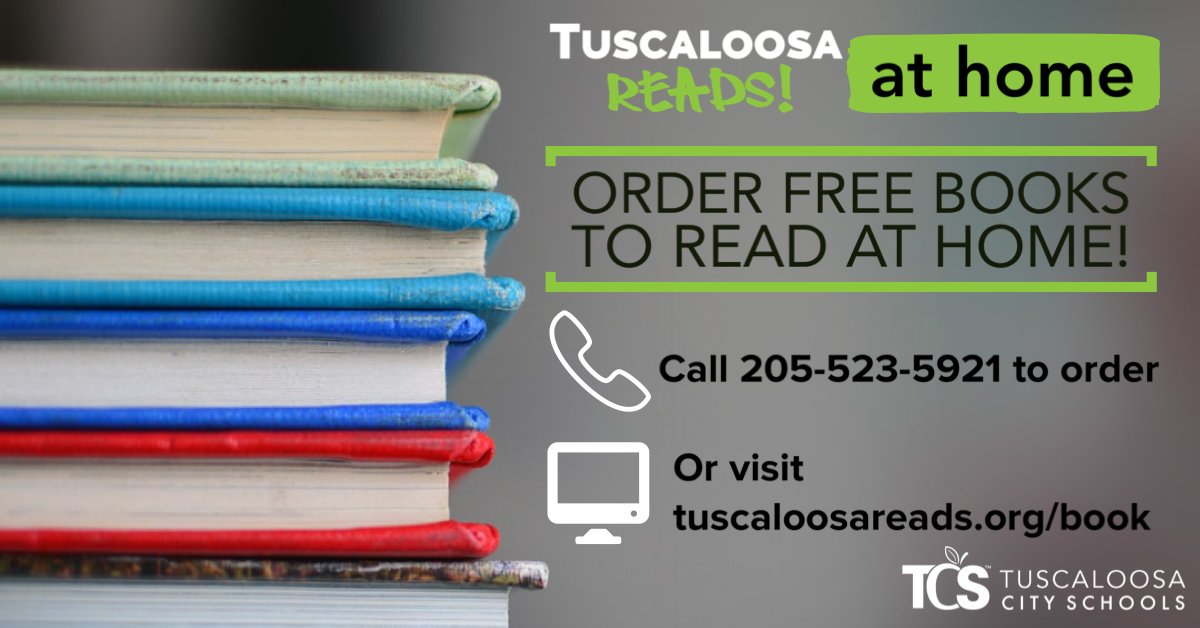 Verner Elementary (@tcsverner) on Twitter photo VES, order new, high-interest books of your own choosing & the books will be delivered to YOUR door FOR FREE! We want ALL <a href="/TCSBoardofEd/">T🍏S Board of Ed</a> students reading, so visit tuscaloosareads.org/book or call 205-523-5921 to order your own books while supplies last. #TCSatHome #LibrarySquad VES, order new, high-interest books of your own choosing & the books will be delivered to YOUR door FOR FREE! We want ALL <a href="/TCSBoardofEd/">T🍏S Board of Ed</a> students reading, so visit tuscaloosareads.org/book or call 205-523-5921 to order your own books while supplies last. #TCSatHome #LibrarySquad
