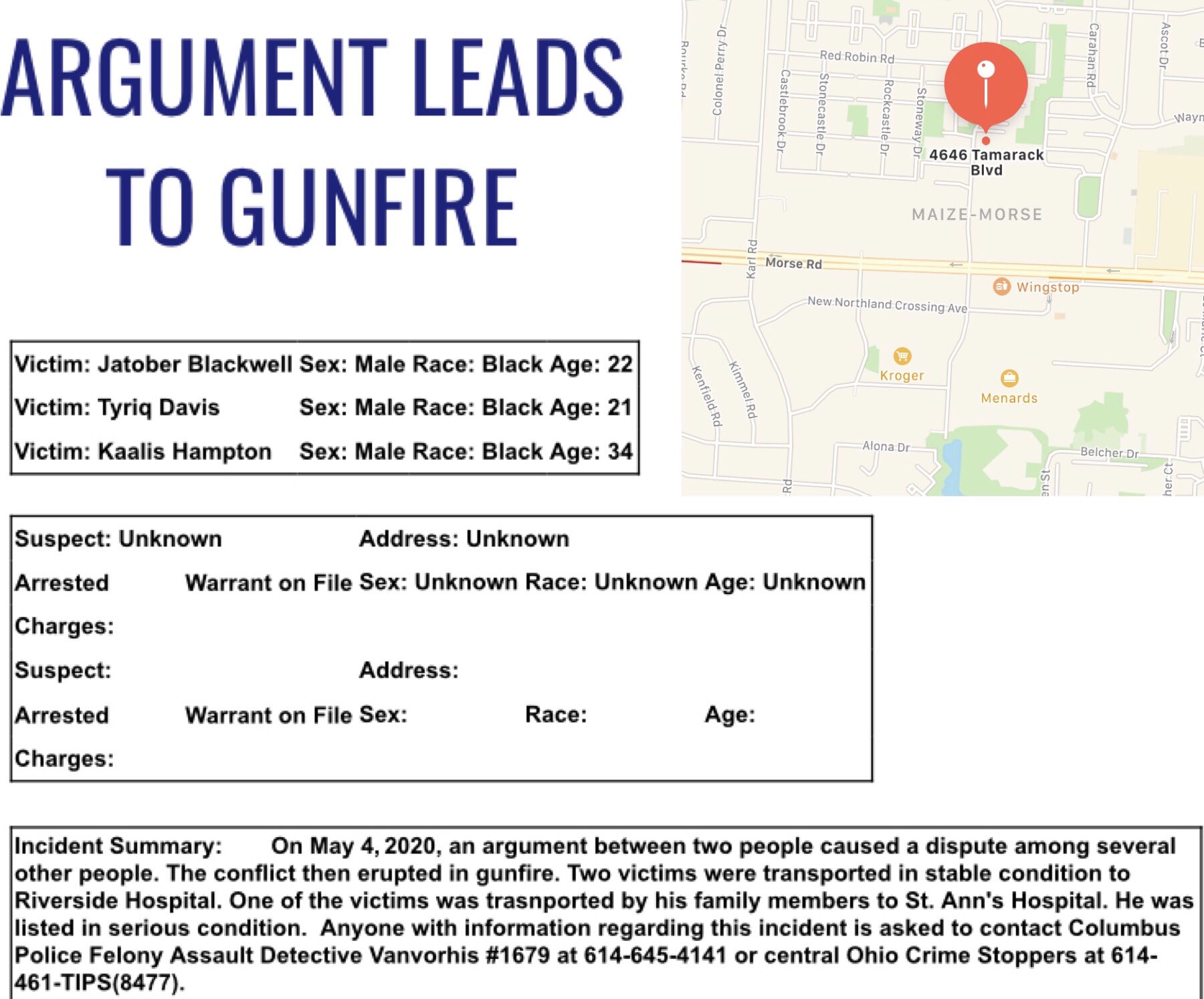 Columbus Ohio Police on Twitter "SHOOTING INVESTIGATION Today5/4/20