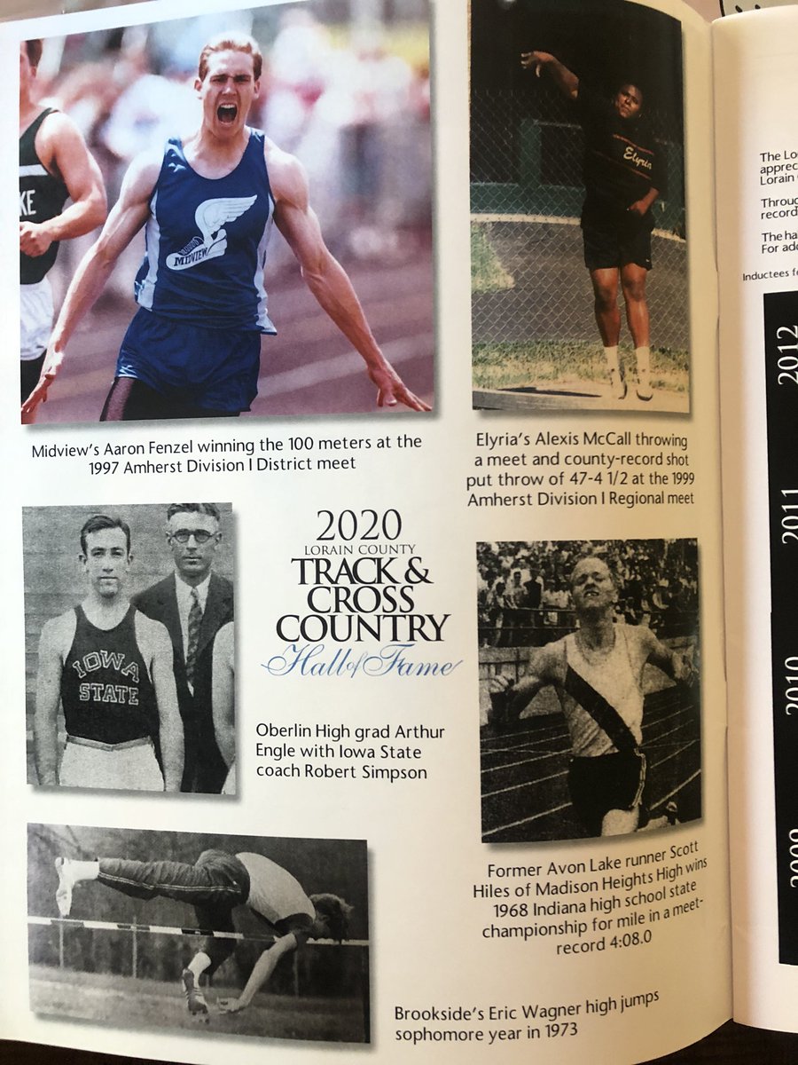 Finally received my program through the mail for the Lorain County Track and Field Hall of Fame. It’s truly an honor to be added to the amazing athletes that came out of Lorain County!!