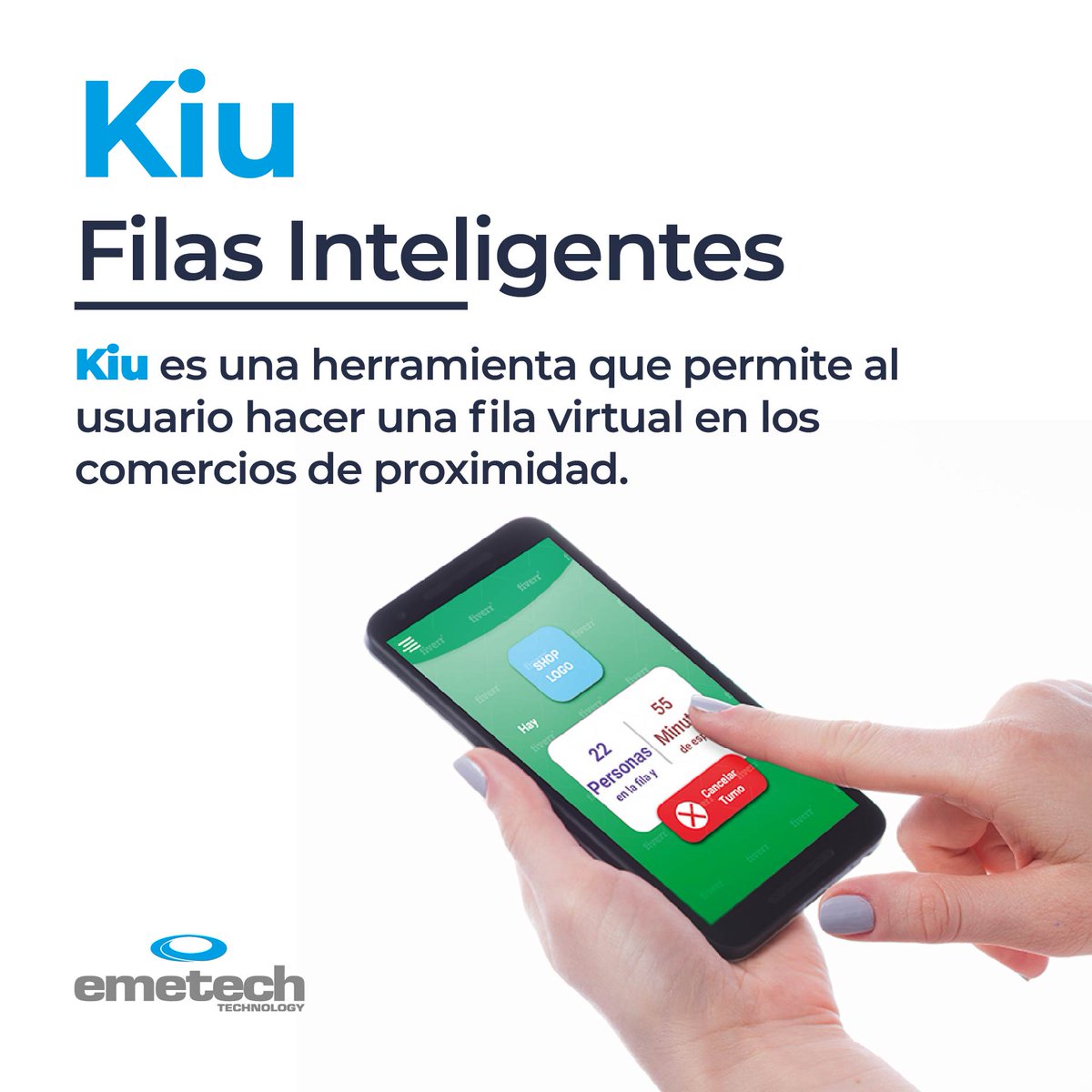 Emetech's tweet photo. 🔹 #Kiu, Filas Inteligentes 🔹
Kiu es una herramienta que permite al usuario hacer una fila virtual en los comercios de proximidad.

Cuidar el tiempo de su cliente es una forma clave de fidelizarlo.

Para más info ingresá en 👇🏼
https://t.co/ROFoIwkhT9 https://t.co/0Z4aMfKICU