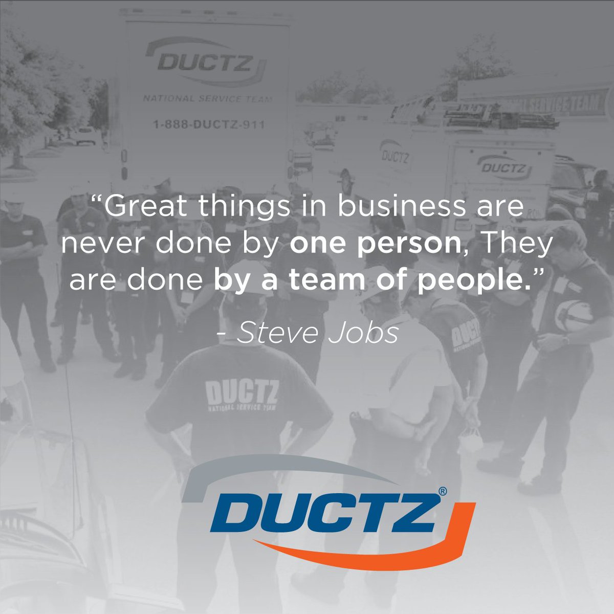DUCTZint's tweet photo. Coming together is a beginning. Keeping together is progress. Working together is success! #FranchiseFamily #MondayMotivation #DUCTZDifference https://t.co/PsT2LBuM4a