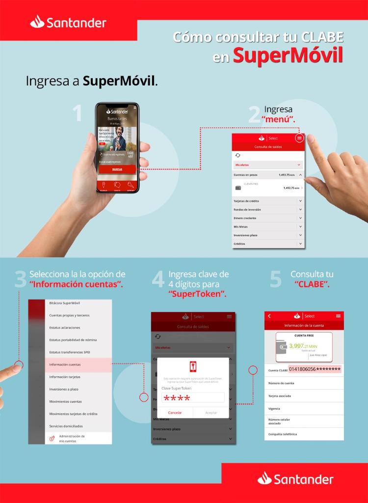 Santander Mexico V Twitter Buenas Tardes Recuerda Que Tambien Puedes Realizar Esta Operacion Y Consultar Tu Clabe A Traves De Supermovil Te Compartimos Esta Infografia Que Explica Paso A Paso Como Hacerlo