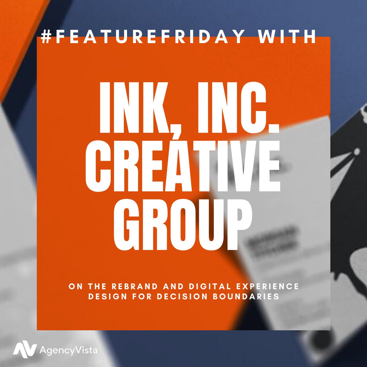 AgencyVista's tweet photo. Today’s consumers are technologically savvy and expect businesses to deliver an engaging user experience (UX), or they’ll simply go elsewhere. 

We connected with @inkincgroup for our #FeatureFriday post on The Rebrand and Digital User Experience Design for DecisionBoundaries. https://t.co/i4Ng4mX9ee