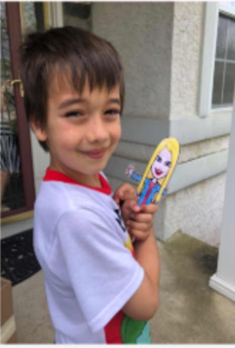 MoeserKaren's tweet photo. The first student to receive his Flat Teacher!! I can not wait to see what adventures the Ss take us on while continuing to write their Personal Narratives! #makewritingfun 
@NHS_LES 
#LittlestLions https://t.co/b3Mt4vmDgz