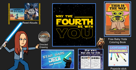 ClaySDUSD's tweet photo. Our Kindergarten Teacher, Mrs. Loyko created a #MayThe4thBeWithYou activities for our students! https://t.co/Sq9TyJUxJl