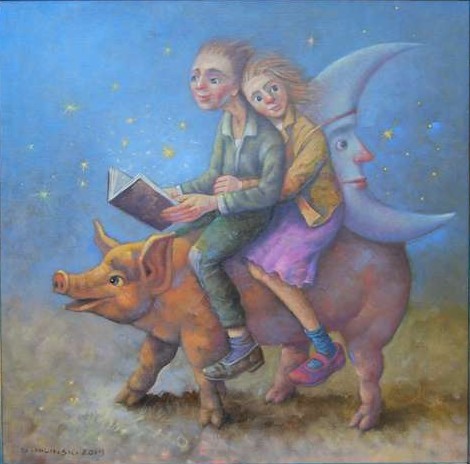 Не забудьте почитать на ночь!
Иллюстрация:  Dariusz Milinski

#живопись #чтение #art #book