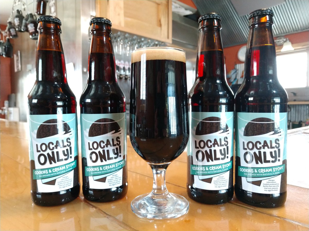 AhnapeeBrewery's tweet photo. It's here!! Locals Only Cookies &amp; Cream Stout is now available! Not only can you purchase at Ahnapee but most of the participating breweries as well. N.E. WI liquor stores &amp; grocery stores that typically carry Ahnapee should also have it this week! #wibeer #craftbeer #cookies https://t.co/dIrLWhml30