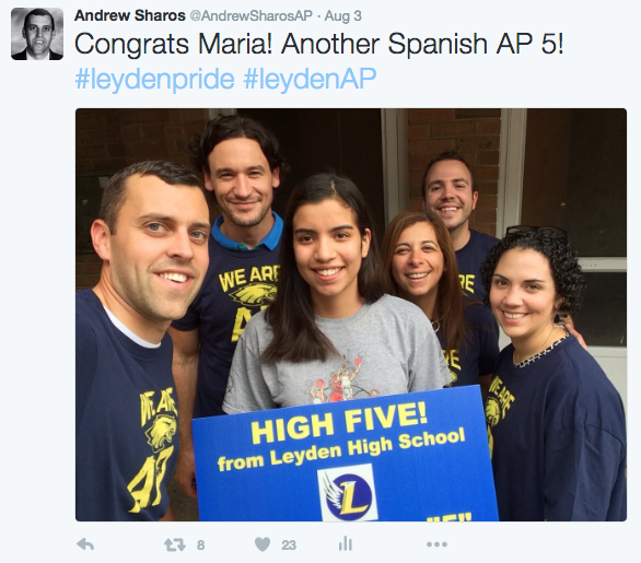 AndrewSharosAP's tweet photo. The #APSpanish class is one of the most useful and practical available. Those students who took and passed the #APSpan test today can truly compete on a global level for jobs and will offer excellent communication skills. Congrats! #apspanishlanguage
#APTeach @All4sand5s https://t.co/67YK1iPYCY