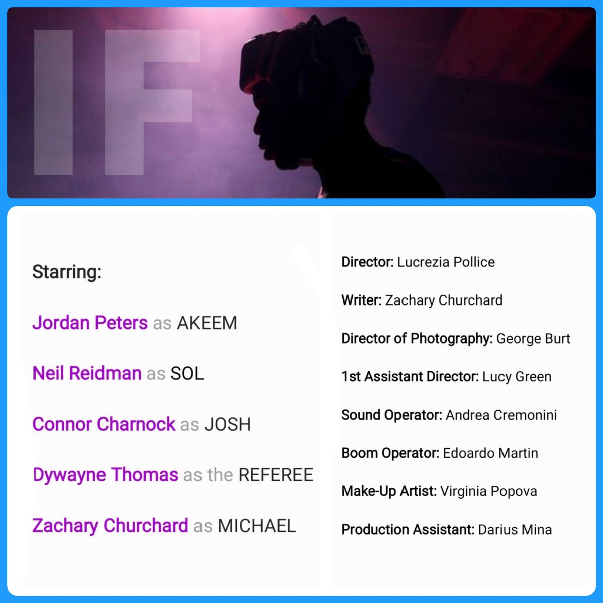Dywayne_Thomas's tweet photo. The long awaited short film #IF will be out soon! 

Starring: 
@ABFF Nominated Best Actor @NeilReidman @JordanDPeters (@Gangs_of_London)
@connorcharnock 
#ZacharyChurchard &amp; @Dywayne_Thomas 

📷: @VickieLickova 

#ComingSoon #If #ShortFilm #Boxing #DywayneThomas https://t.co/8PmHTqRQEh